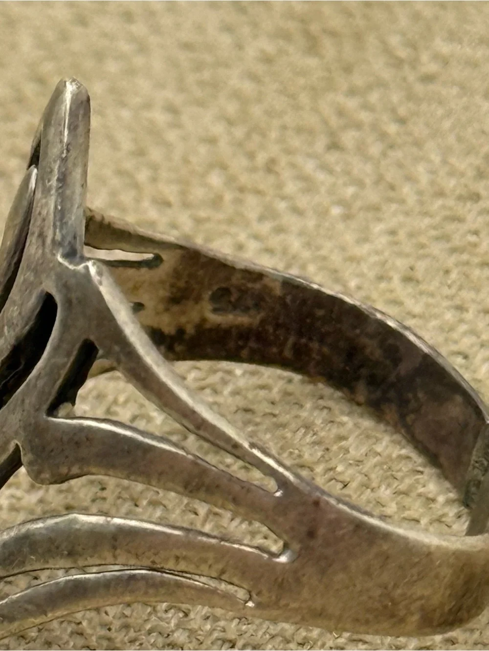 Statement sterling Silver Cutout Ring